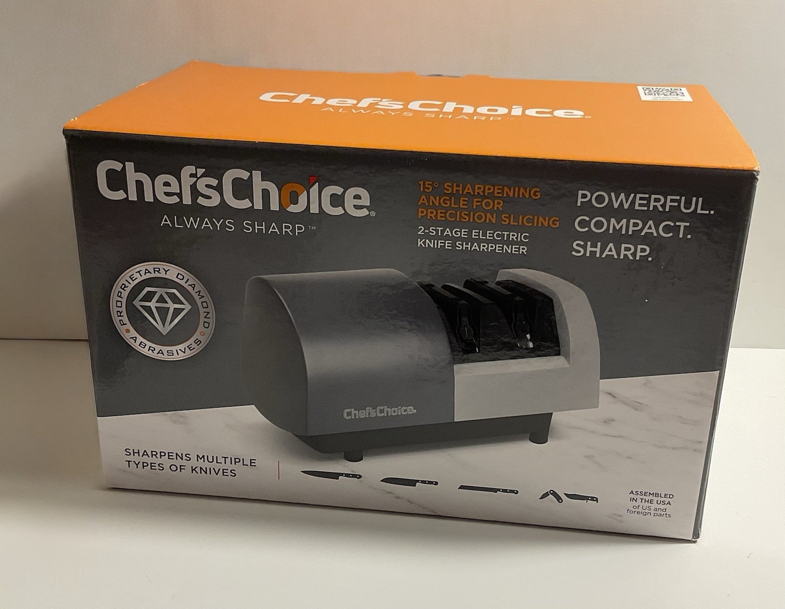 NEW- CHEFS CHOICE Always Sharp Knife Sharpener, 2-Stage, Powerful& Compact