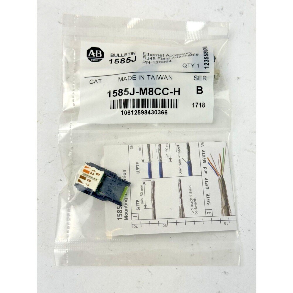 ALLEN-BRADLEY 1585J-M8CC-H ETHERNET ACCESSORY RJ45 FIELD ATTACHABLE US Free Tax