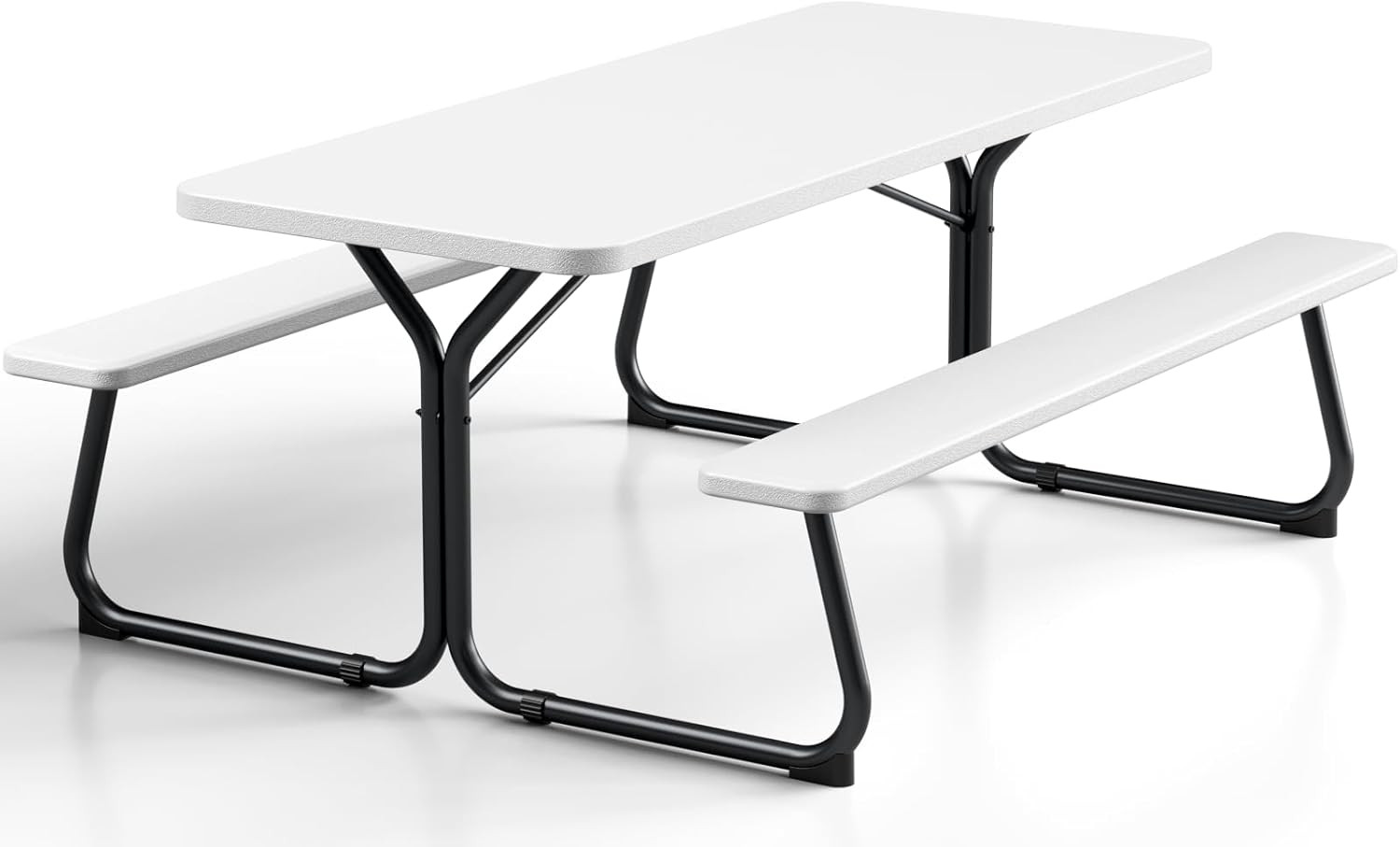 Picnic Table, 6 FT Outdoor Picnic Table with Benches for 8 People, Heavy Duty Pi