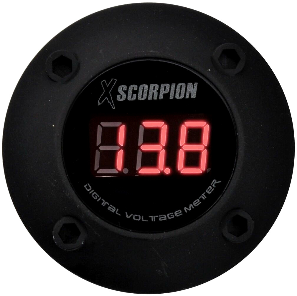 Black 3 Digit Red LED 12V Round Digital Voltmeter Car Marine RV  Audio Video US