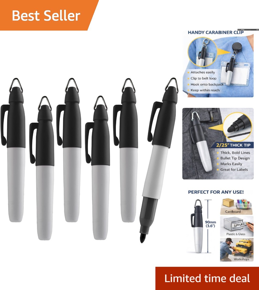 Mini Permanent Markers Set: Assorted 6 Fine Point Colors for Creative Adventures