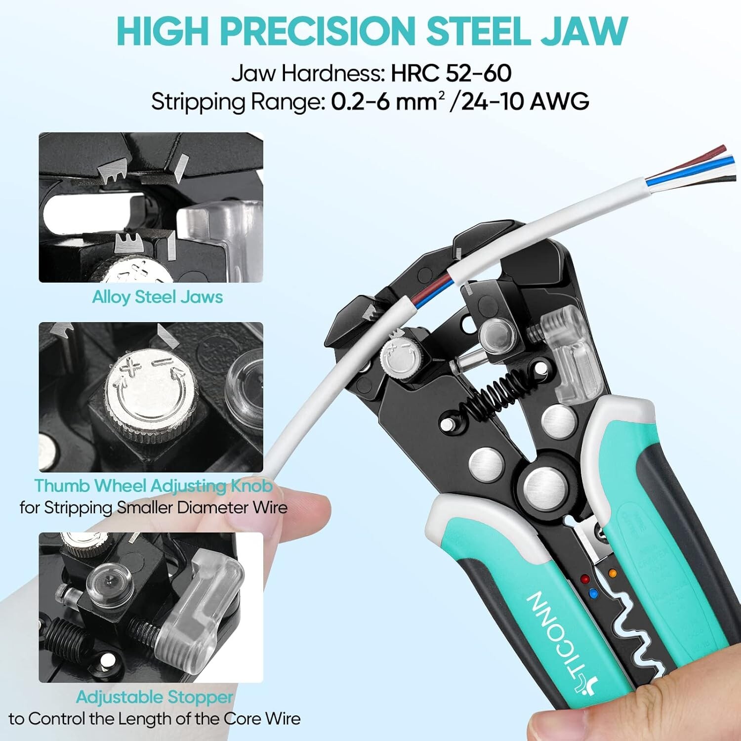 Automatic Wire Stripper Tool, 3 in 1 Wire Cutters Crimper Pliers Electrician Too