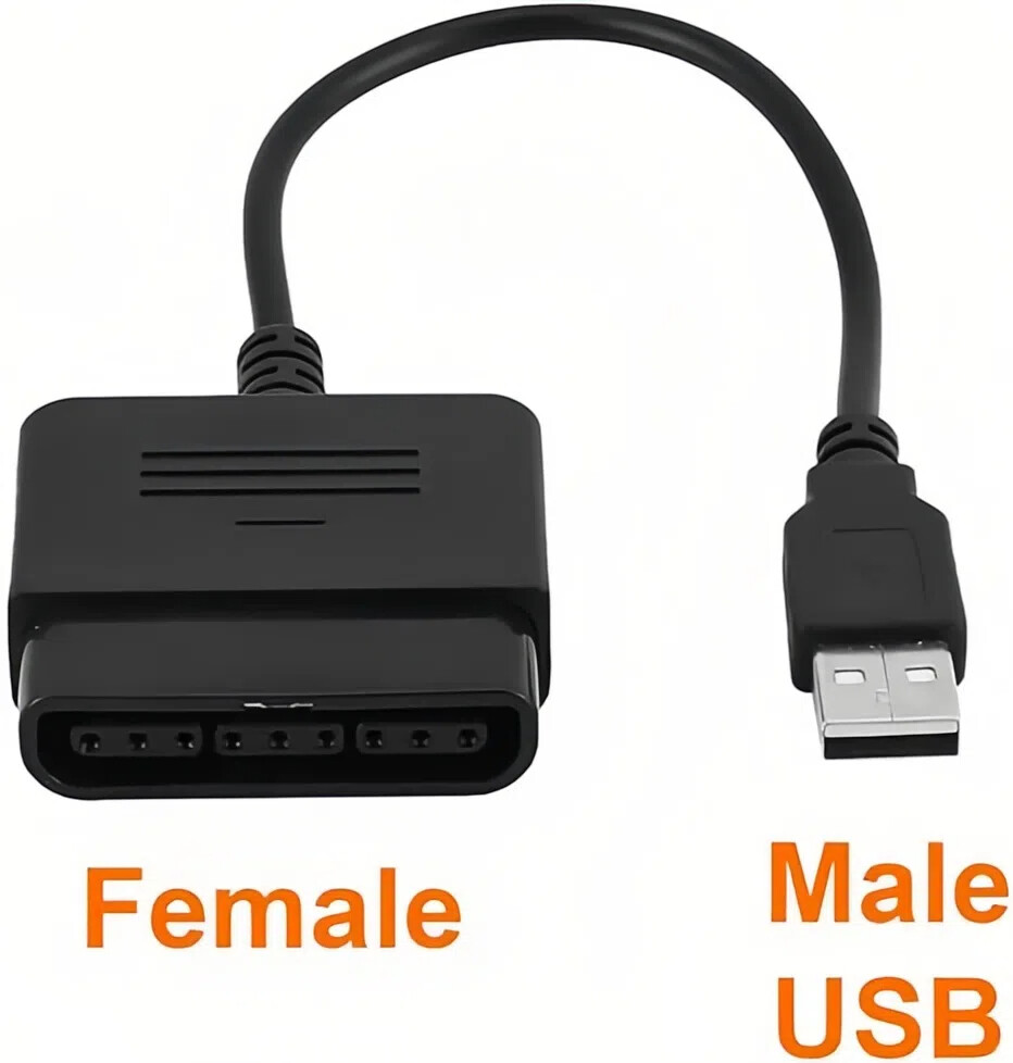 USB PS2 To PS3 Converter Cable Game Controller Adaptor For Sony PlayStation 2 3
