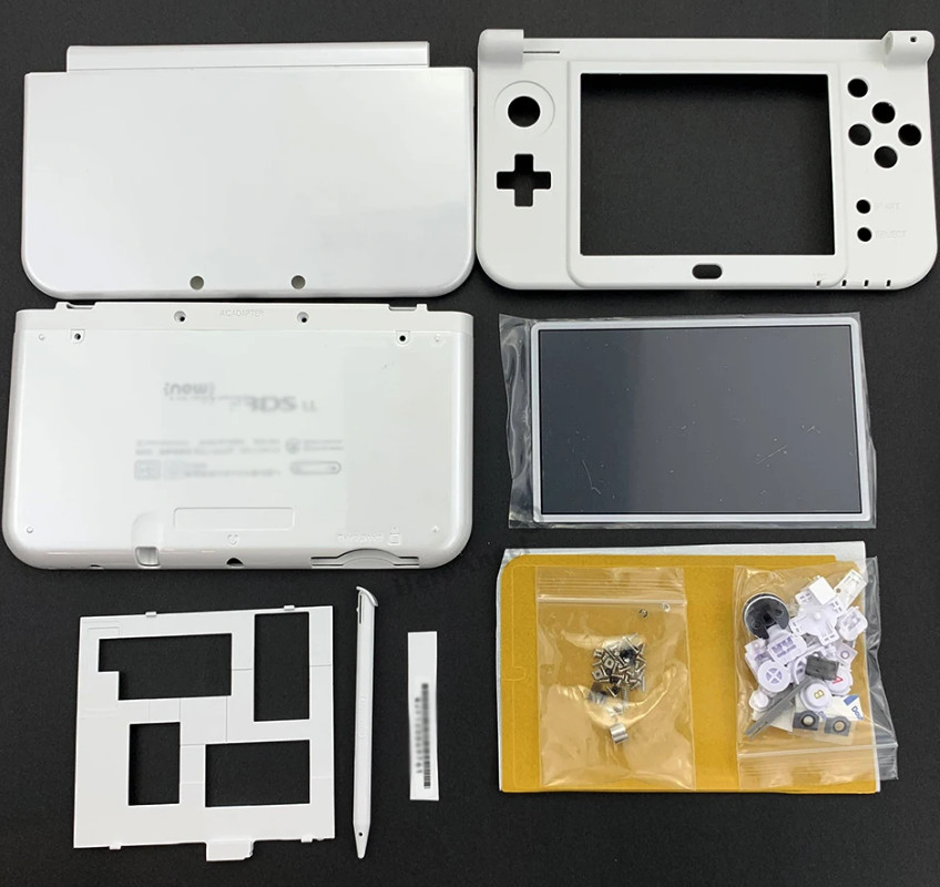 White Full Housing Shell Case Cover Replacement Repair For 3DS XL NEW 3DSLL