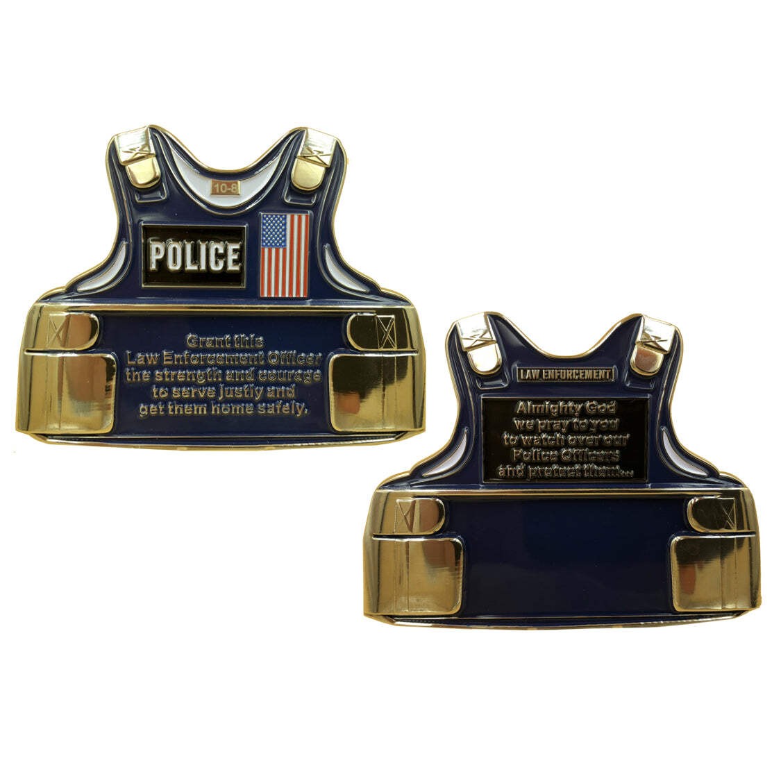 CL12-01 Almighty God XL 4" Body Armor Police LEO Challenge Coin with Prayer
