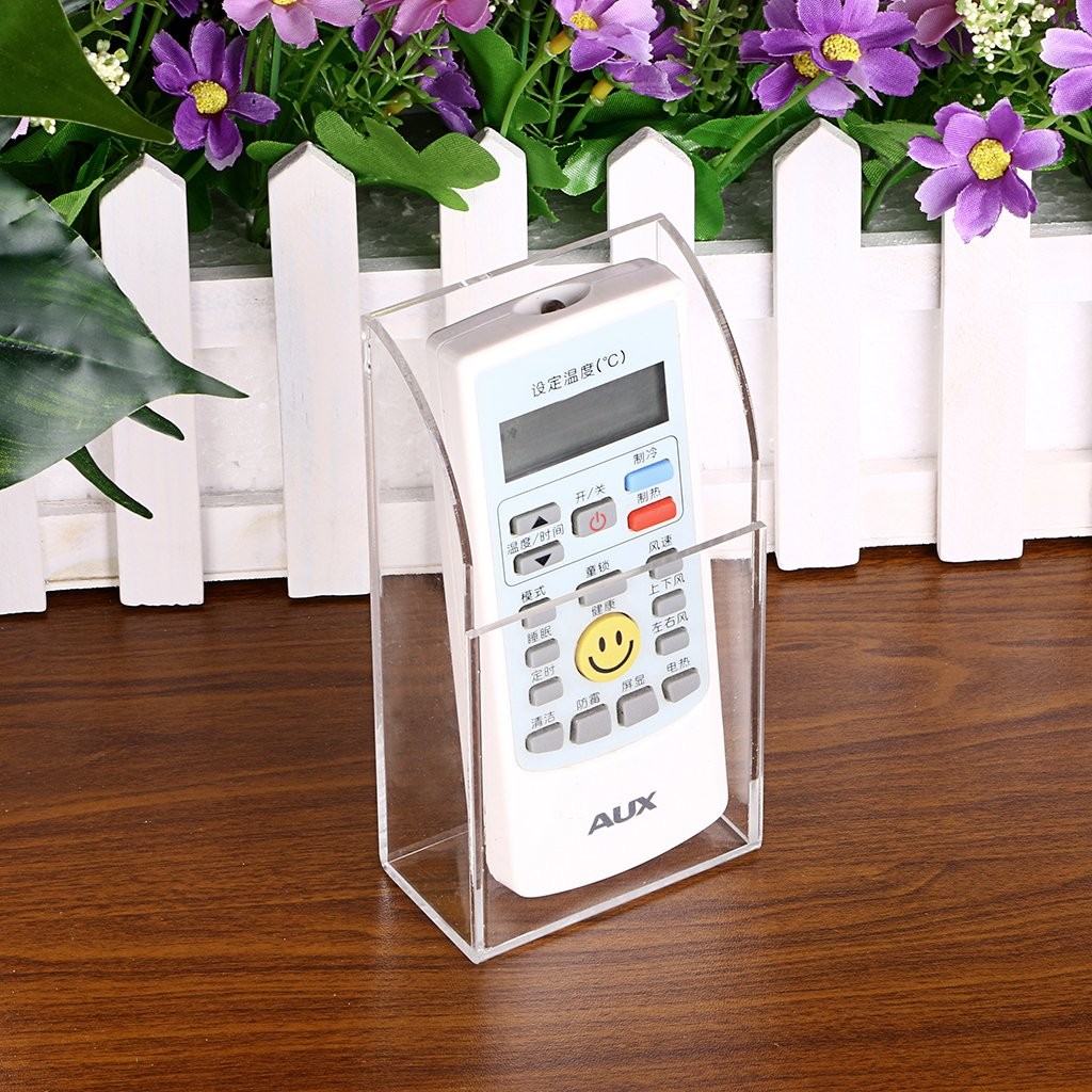Hipiwe Wall Mount Remote Control Holder Clear Acrylic Media Small,