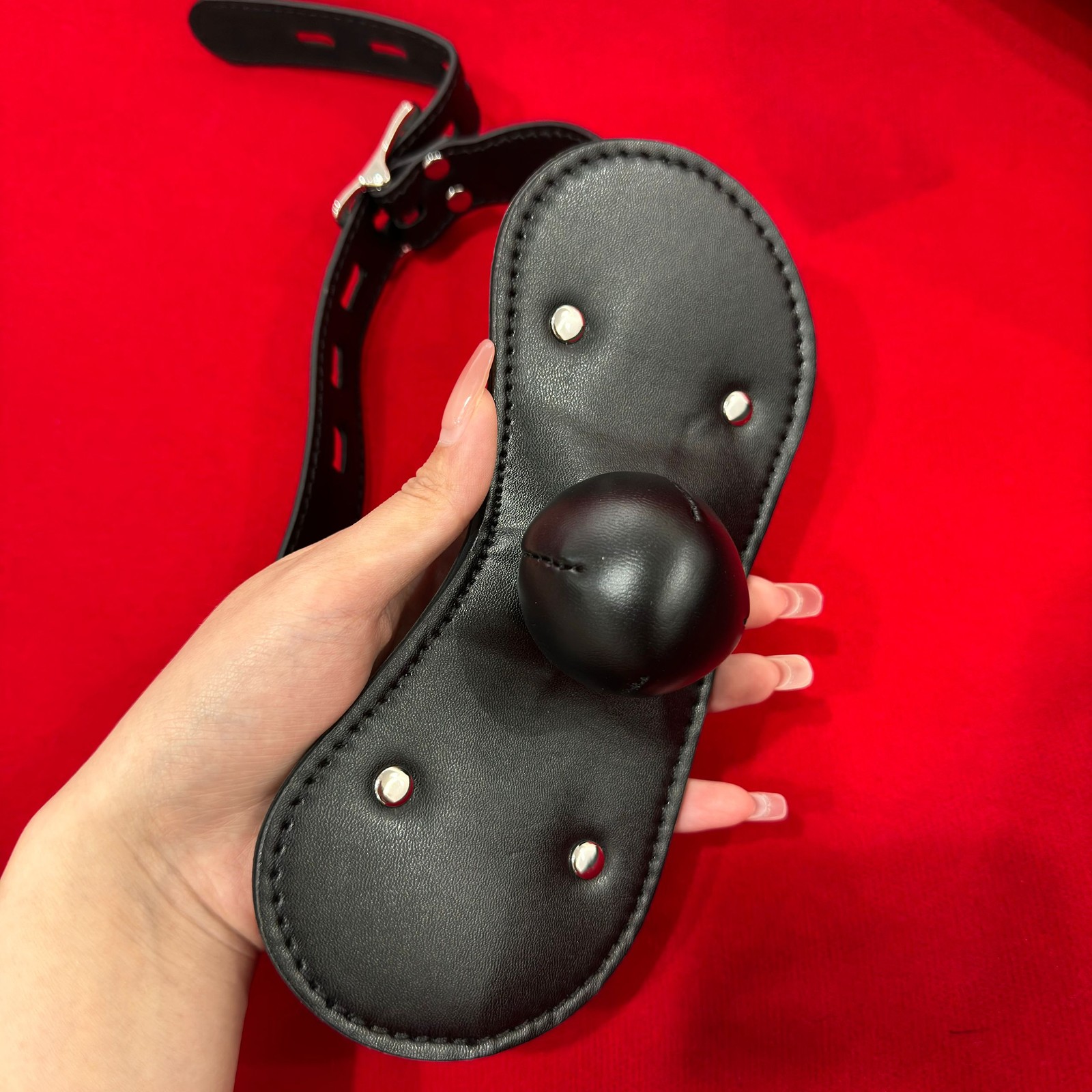 Big Sponge Ball Panel Open Mouth Gag Oral Stuffer Bondage Restraint Harness BDSM