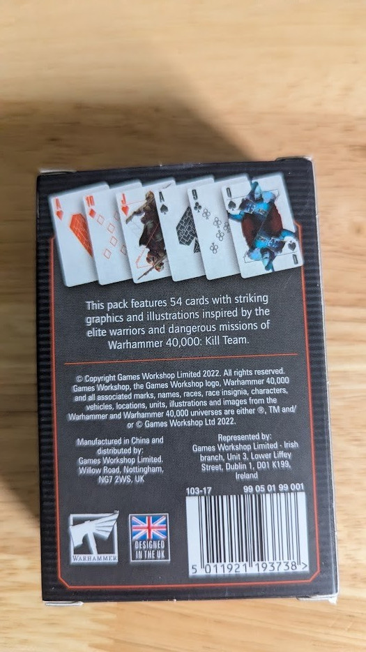 Warhammer 40,000 Kill Team Playing Cards Set 103-17 Games Workshop