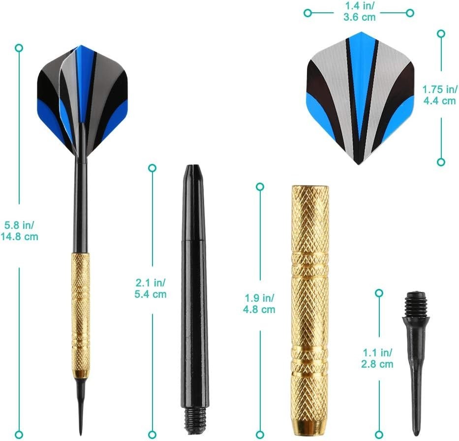 12-Pc Soft Tip Darts Set with 36 Replacement Tips - Perfect for All Skill Levels