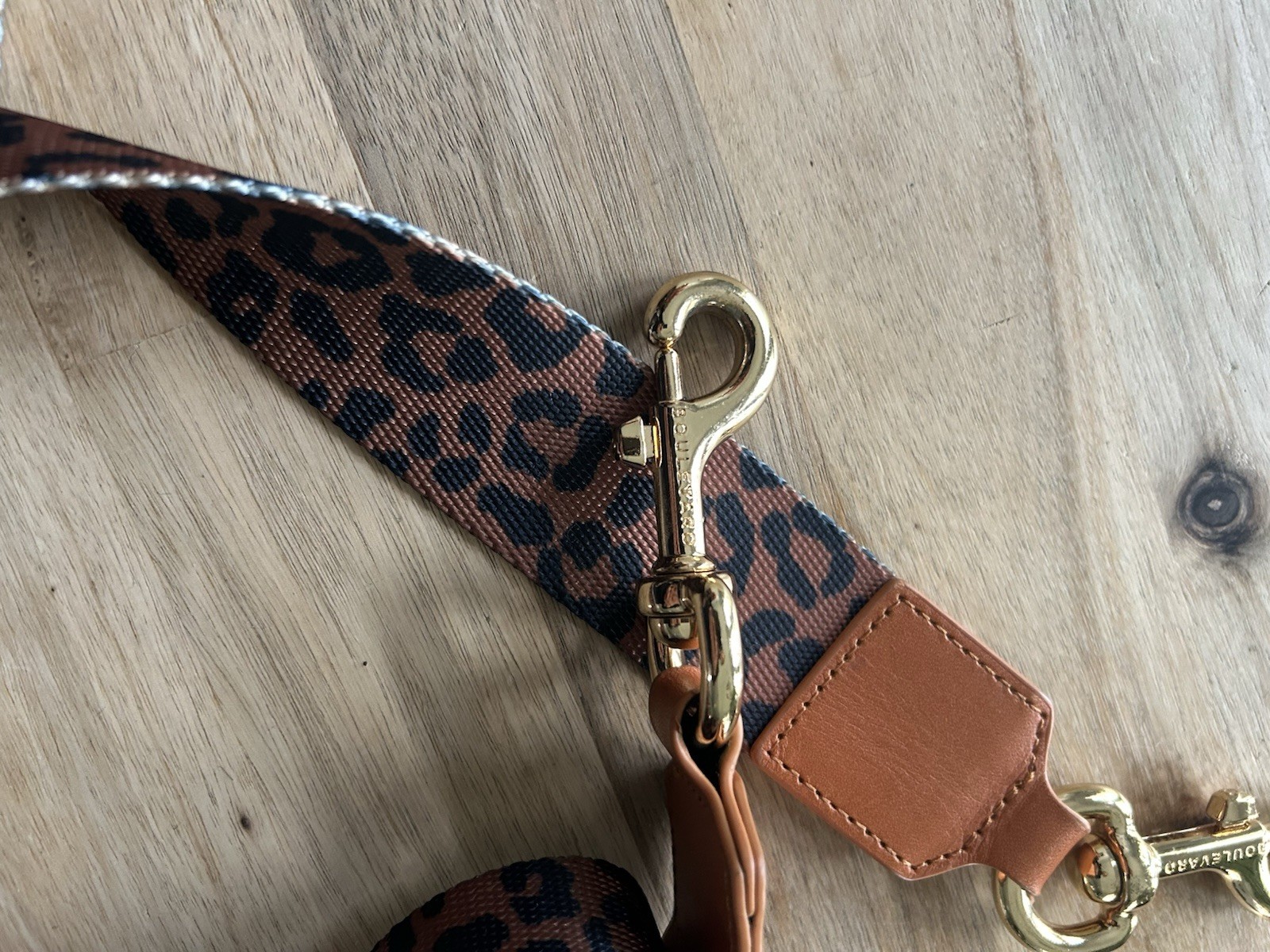 Boulevard Leopard Print Adjustable Replacement Purse Strap Gold Crossbody