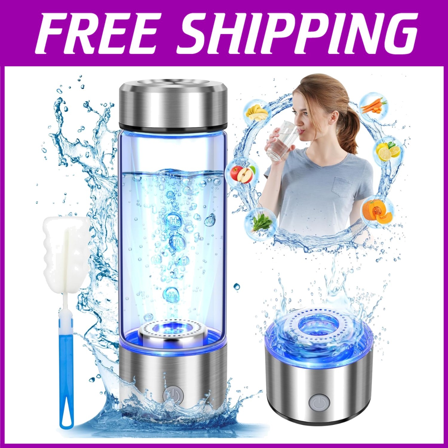 Health-Enhancing Hydro Water Bottle - USB Charged