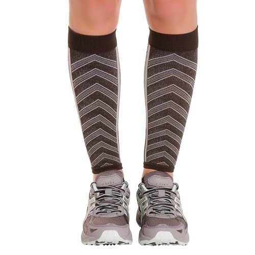 Featherweight Compression Leg Sleeves - Relieve Shin Splints, Medium Black