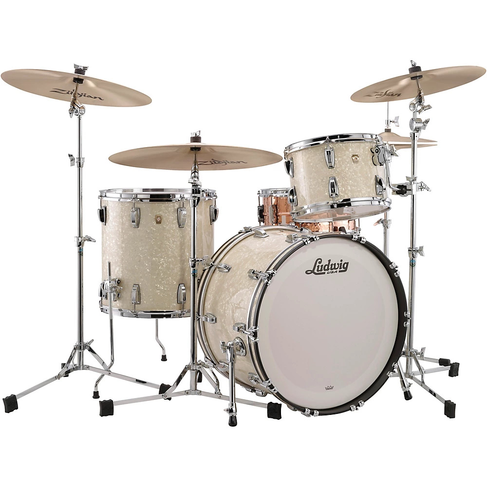 Ludwig Classic Maple 3-Piece Fab Shell Pack 22" Bass Drum Vintage Marine Pearl
