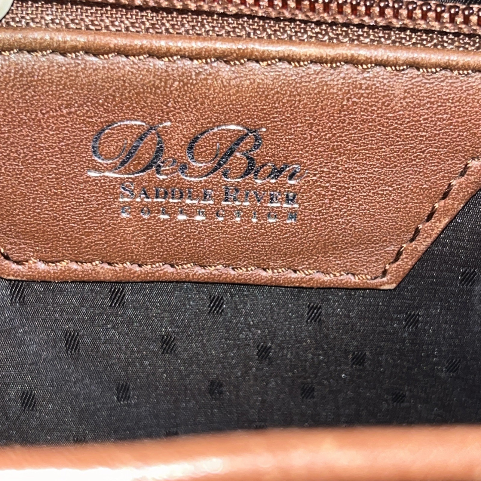 De Bon Brown Leather Computer Case or Brief Case with Shoulder Strap READ