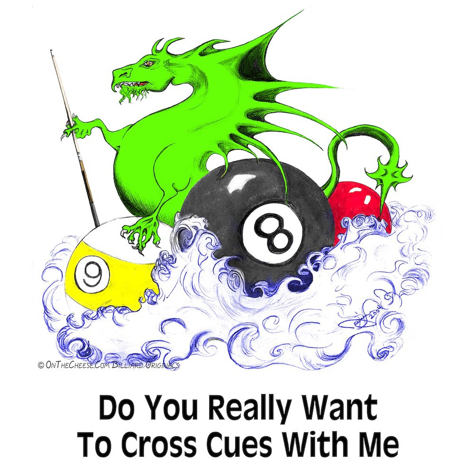 CafePress Cross Cues Pool Playing Dragon Mousepad (386754099)