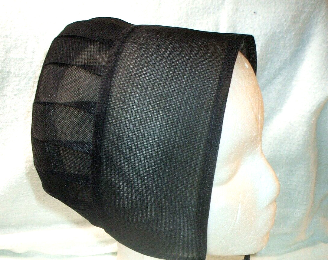 AMISH BLACK BONNET PRAYER KAPP CAP COVERING PLAY HALLOWEEN COSTUME Teen/ Child