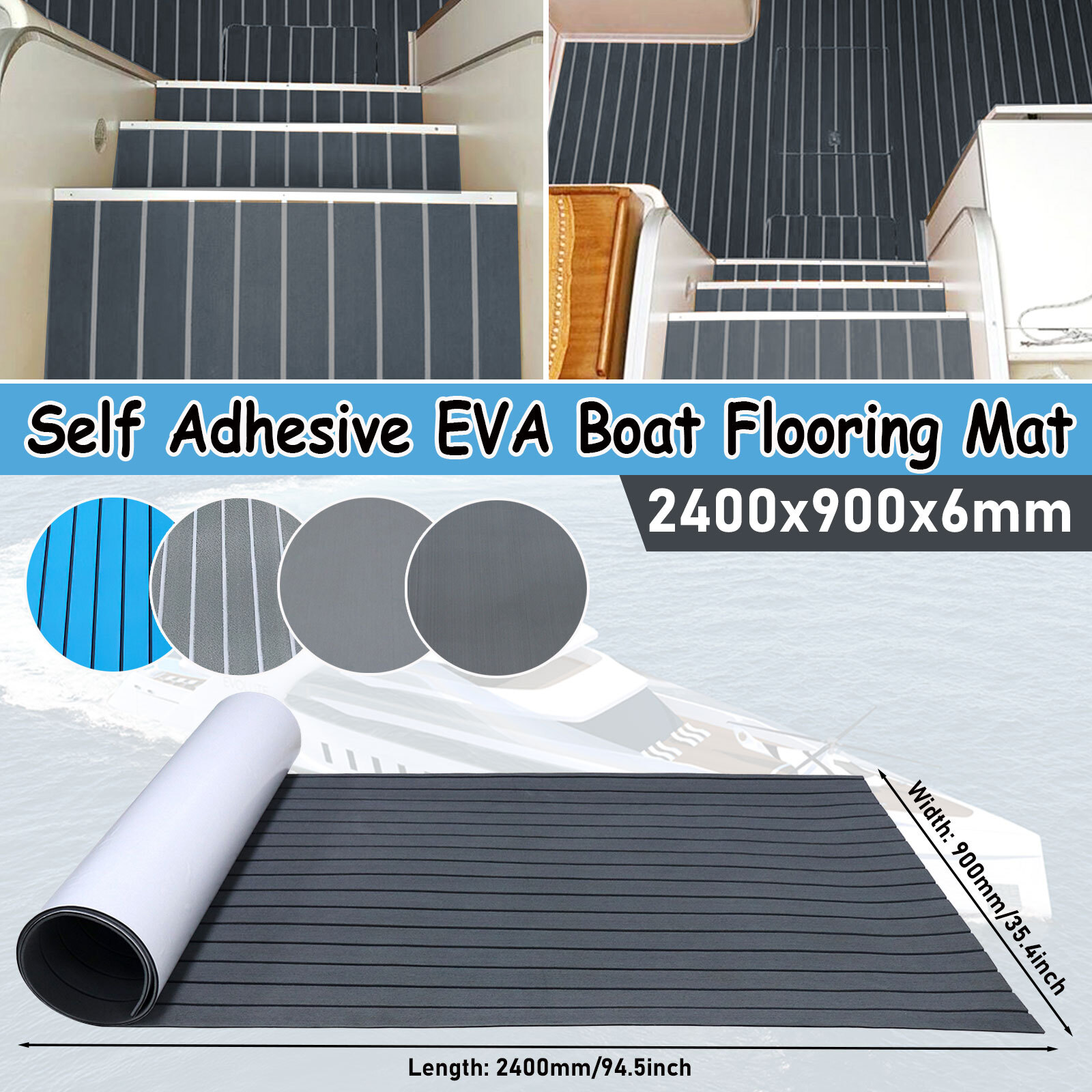 EVA Foam Boat Decking Marine Yacht Flooring Mat Faux Teak Decking Sheet Pad 95"