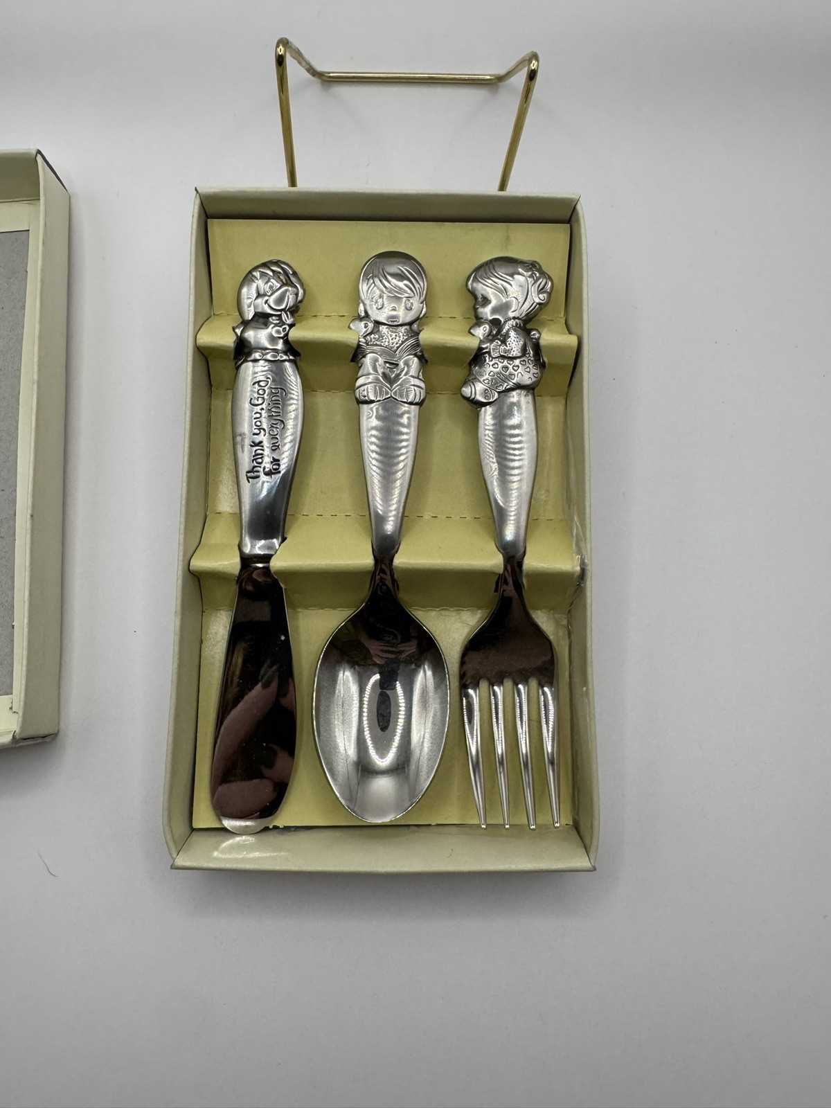 Vintage 1983 Precious Moments 3-Piece Child Flatware Set - Stainless Steel Japan