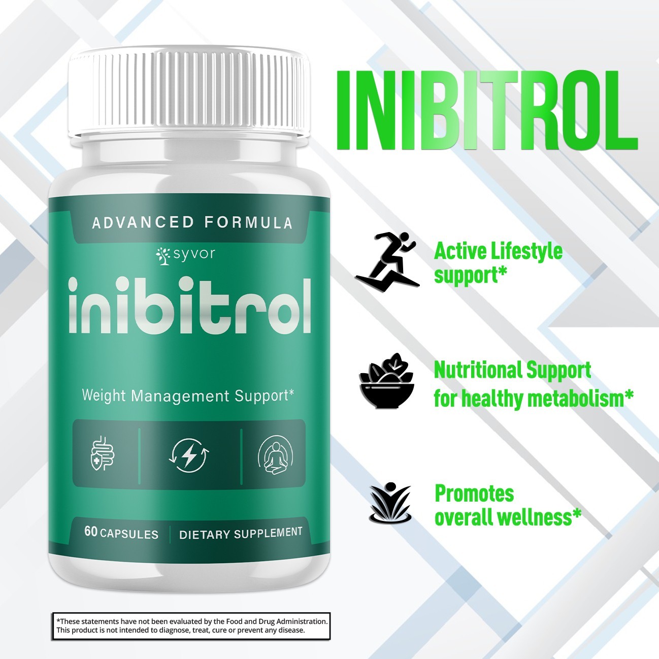 (2 Pack) Inibitro Natural Energy & Fitness Support Vitamin Inibitrol 120 Capsule