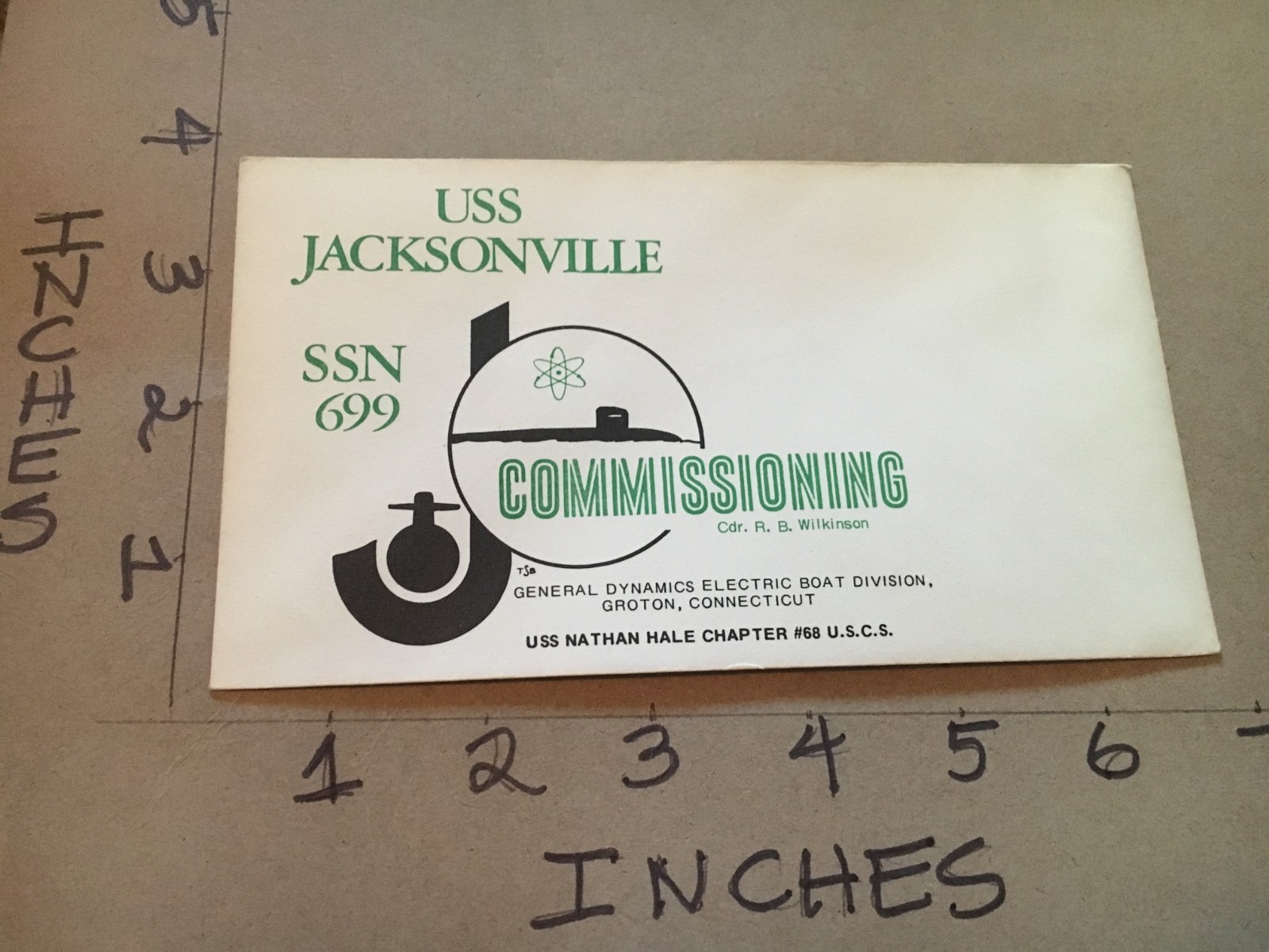 US Navy USS Jacksonville SSN 699 Submarine Commissioning & Launching Envelope