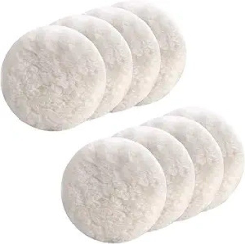 8PCS Wool Polishing Pad, 5-Inch Soft Sheepskin Buffing Pads with Hook and Loop B