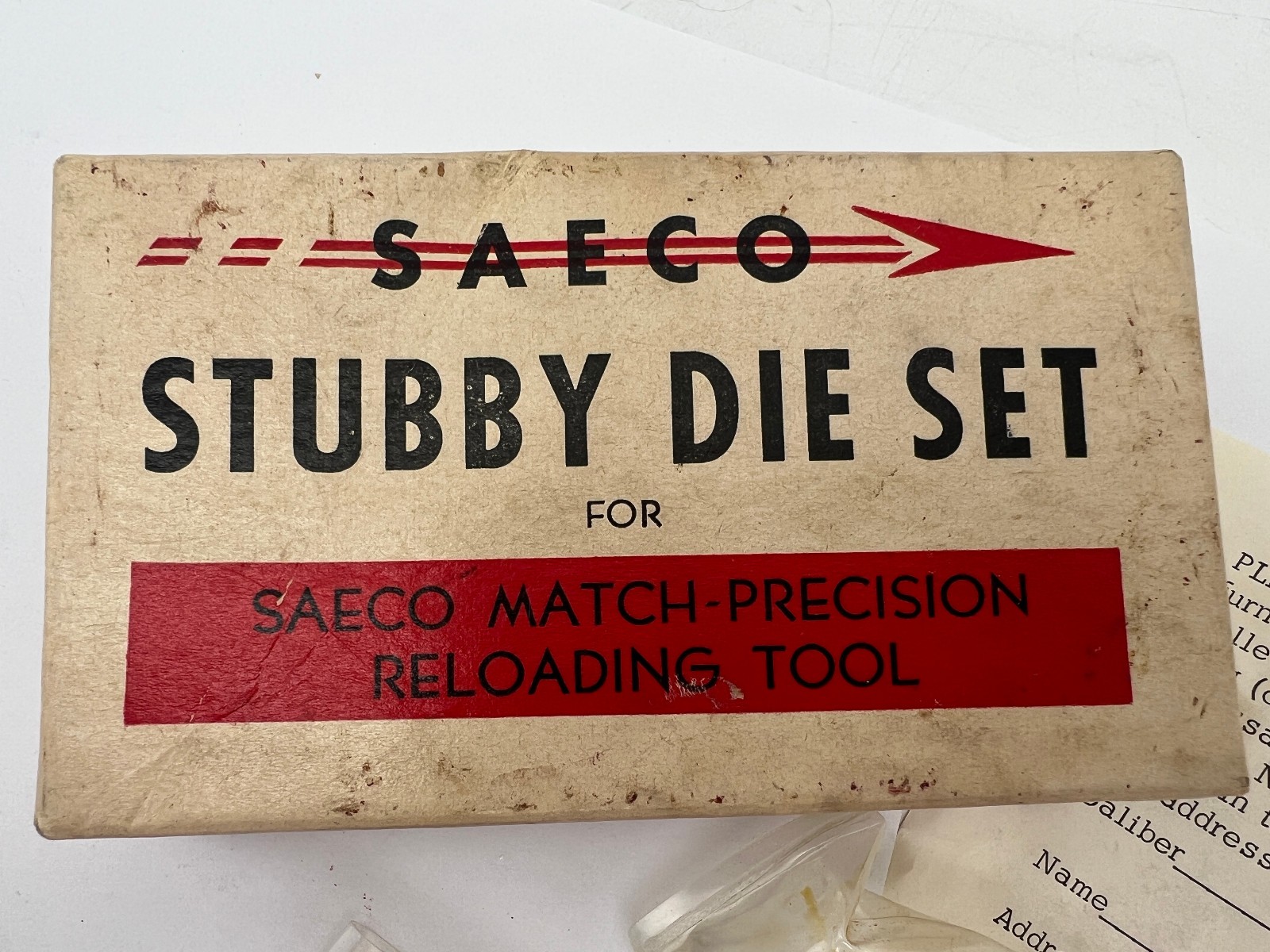 SAECO Stubby Die Set (2) Match Precision Reloading Tool .38 /357 Redding USA