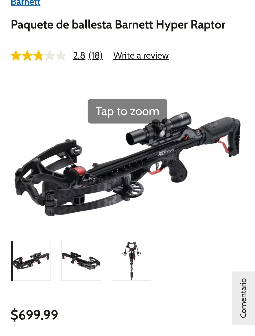 Barnett Hyper Raptor Bow Hunting Crossbow Package w/ Scope Black/Red