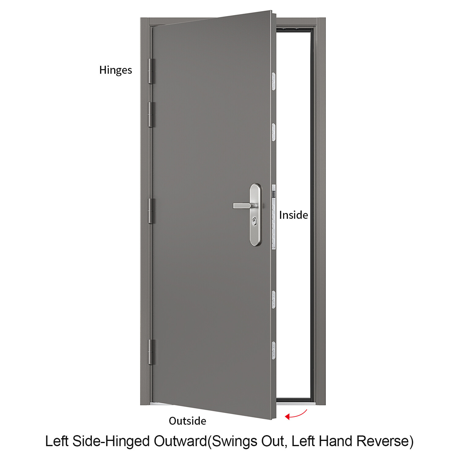 39 1/2" Steel Door Slab with Frame and Quick Install Hardware