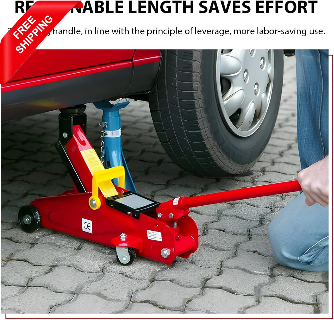 Horizontal Hydraulic Jack Handle, 2 Ton Floor Jack Pole Lever Replacement with A
