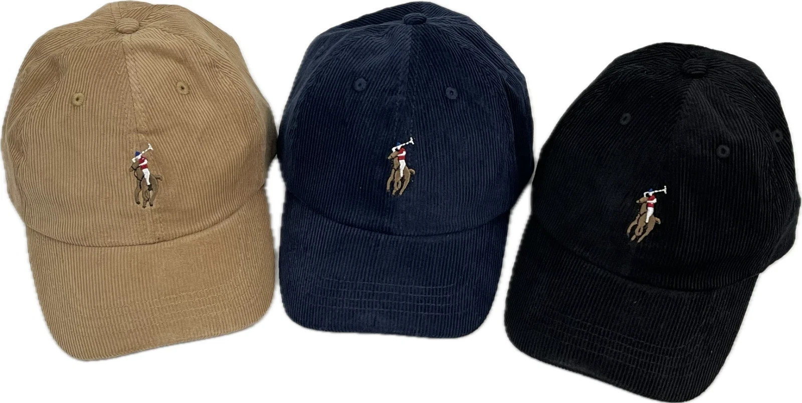 Polo Ralph Lauren Corduroy Baseball Cap Leather Strap Hat