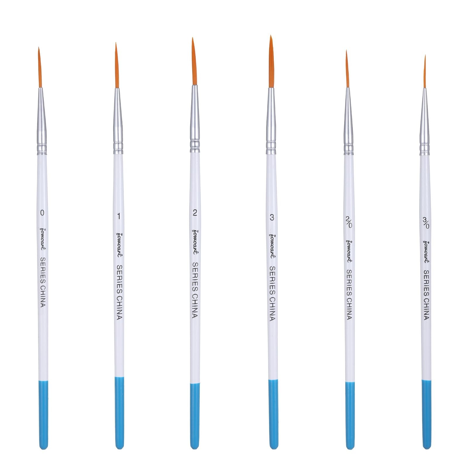 6 PCS Liner Brushes For Painting Professional Sable Fine Point Tip Watercolor