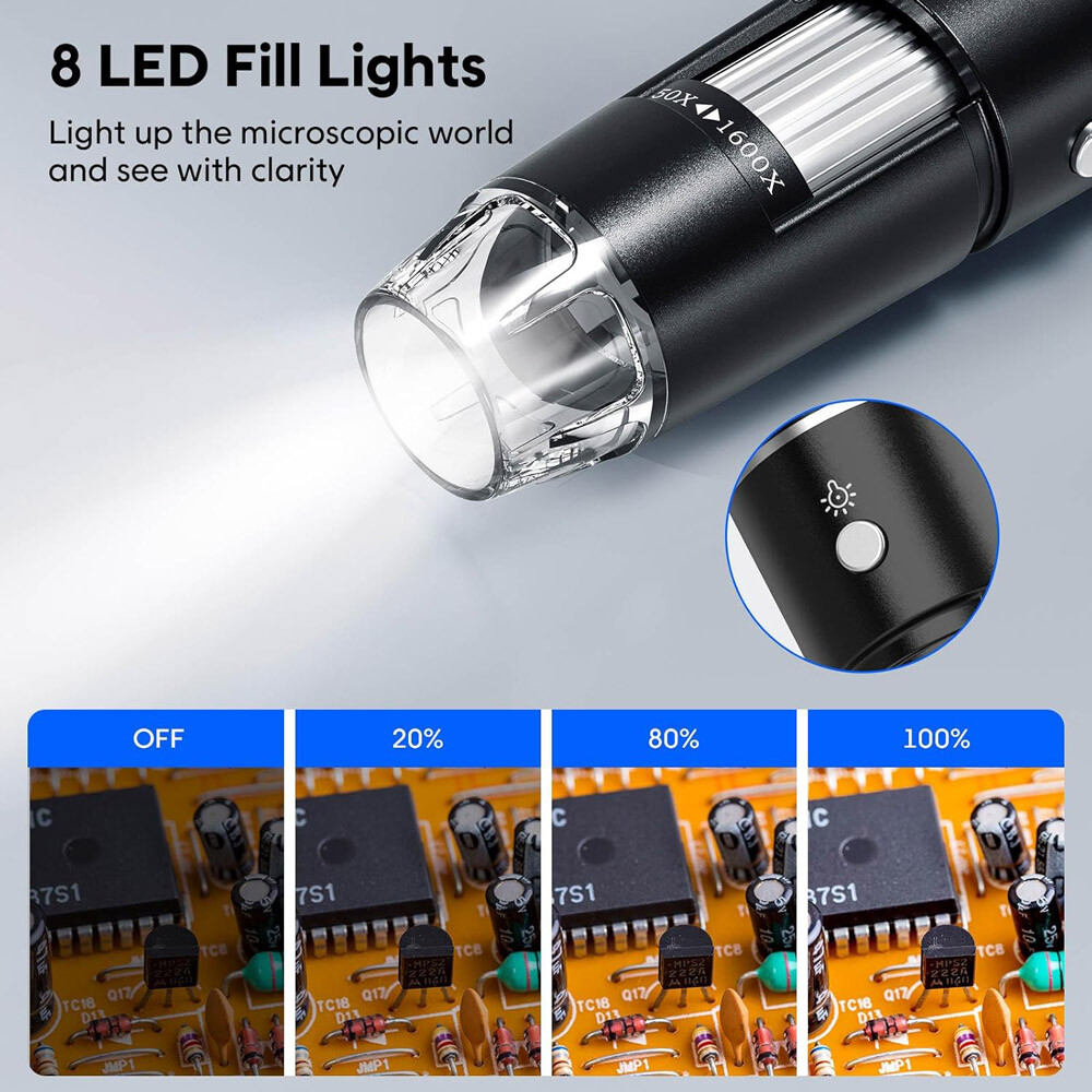 1600X Zoom 8LED HD USB Microscope Digital Magnifier Endoscope Video Camera