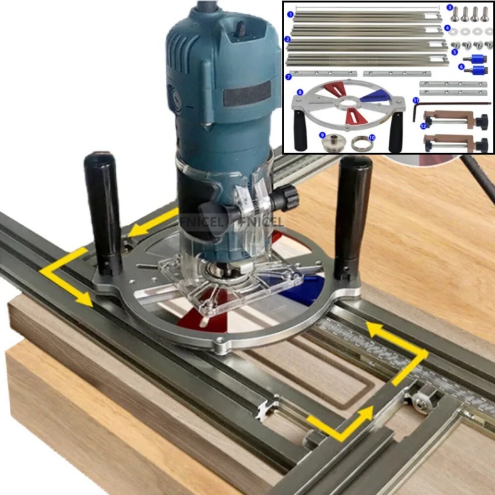 Engraving Wood Router Milling Groove Jig System Woodworking Trimming Machine