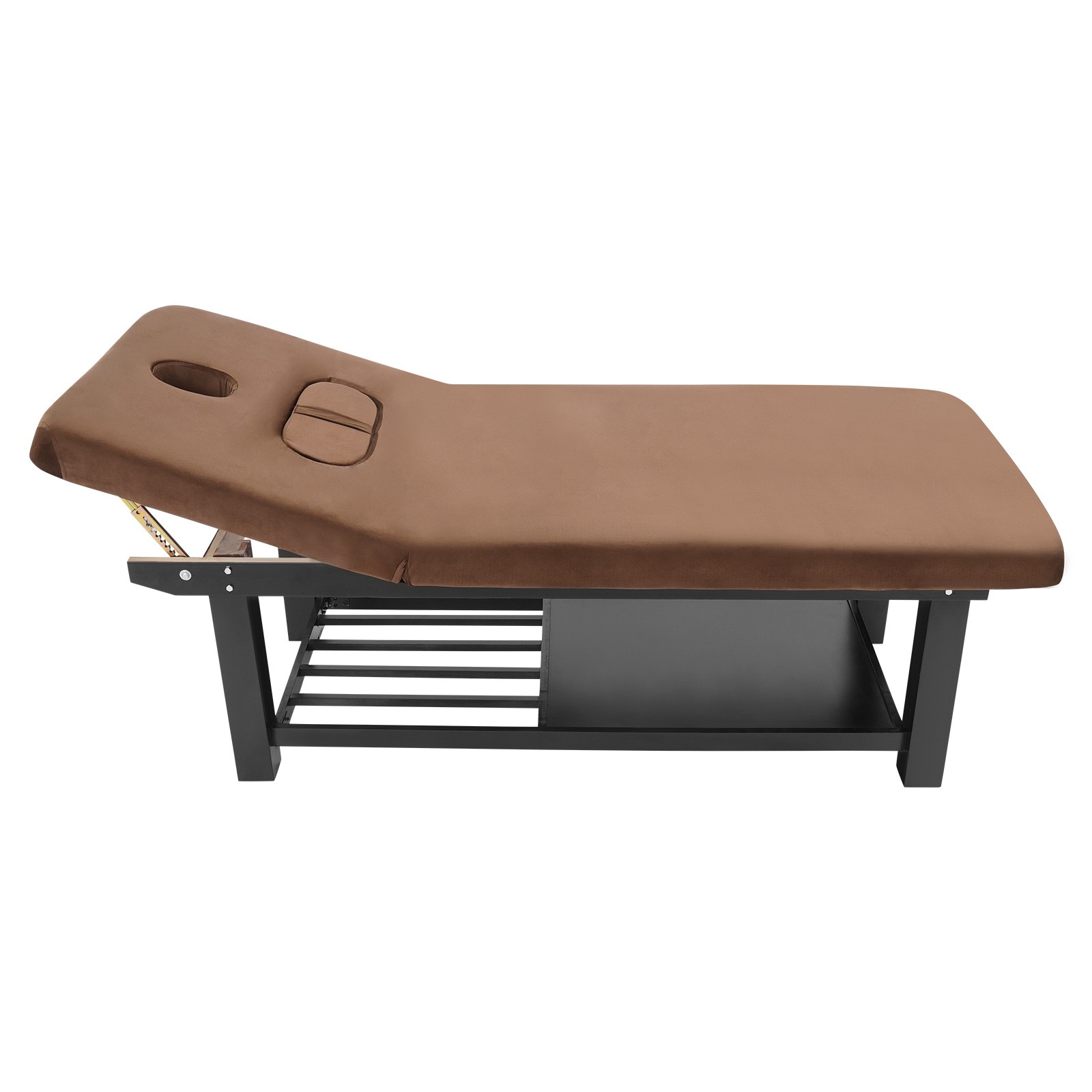 Stationary Massage Table Solid Wood Massage Table Spa Bed 75"x 31.5" Brown