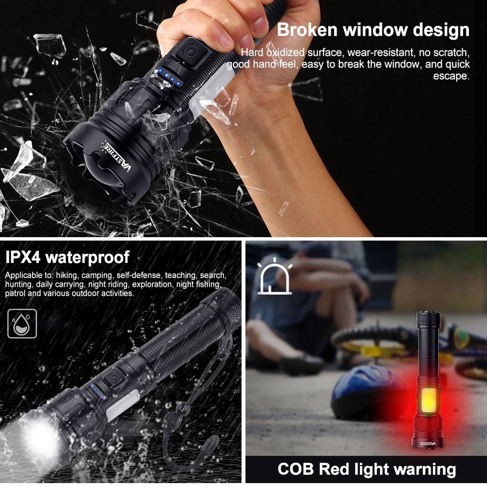Multicolor LED Flashlight 4 in1Rechargeable White/Red/Green/Blue Hunting Light