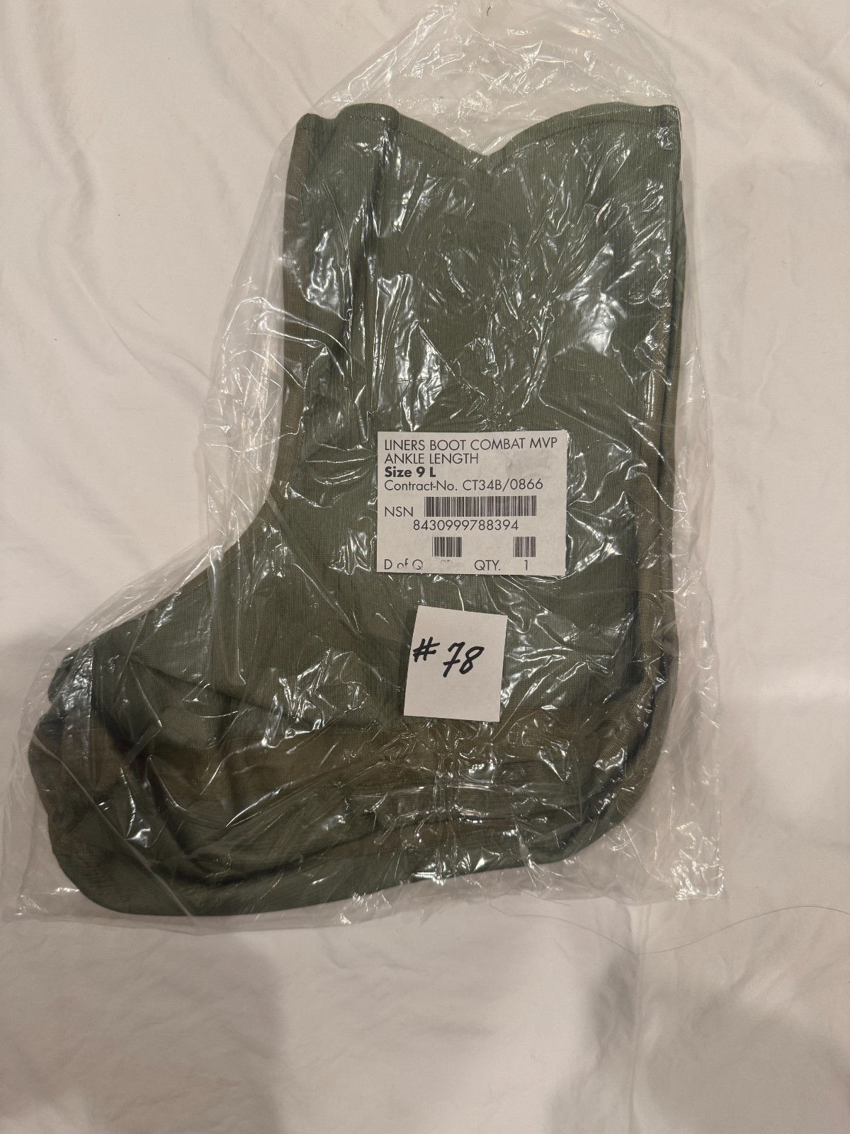 USGI Gortex  Intermediate Cold Weather Boot Liners  Sz 9/LRG NEW UNISSUED