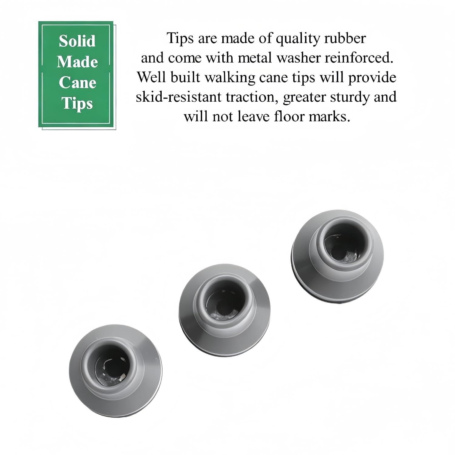 Heavy Duty Rubber Quad Cane Tips 1/2 Inch Replacement 4 Pack Quad Cane