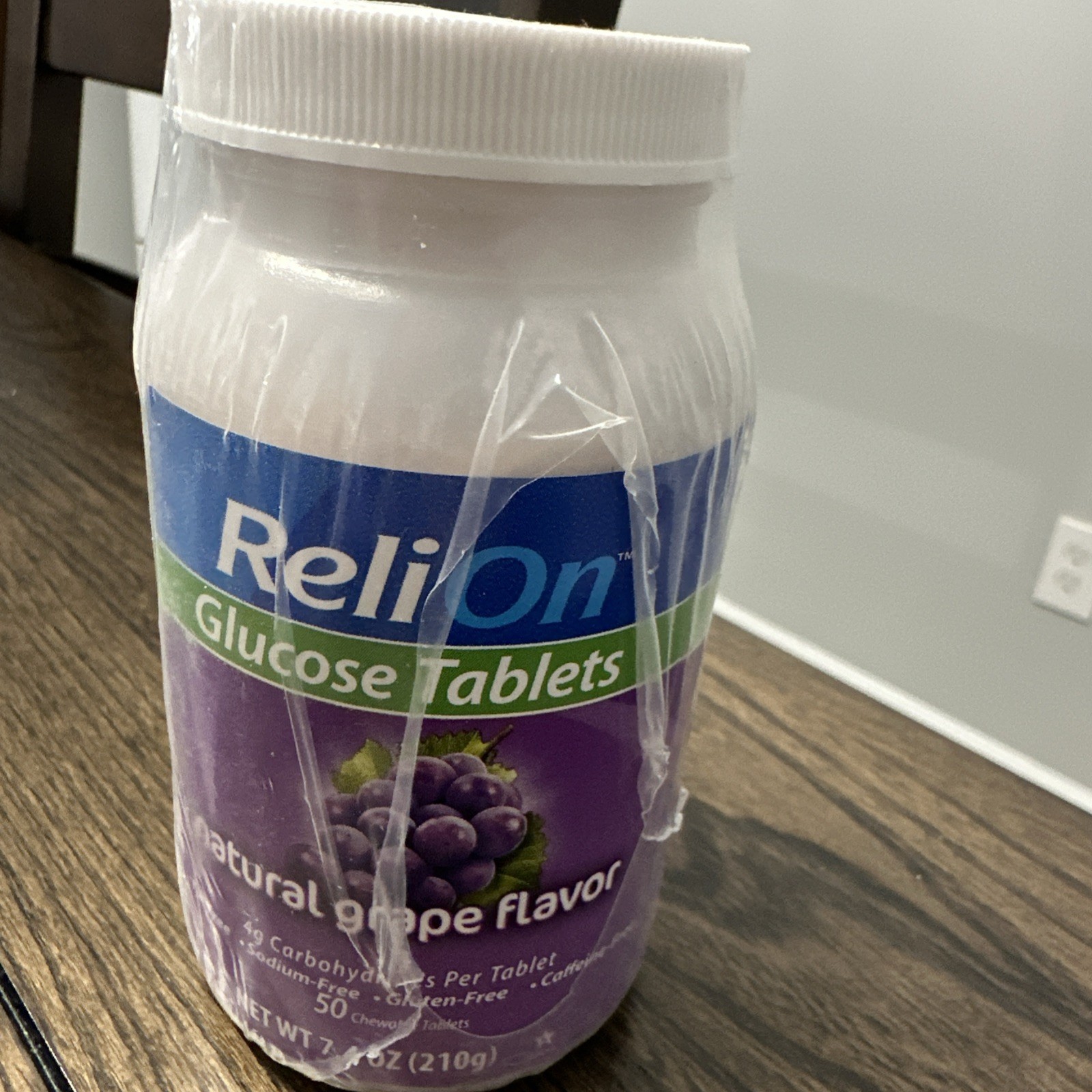 ReliOn Natural Grape Flavor Glucose Tablets, 50 Count