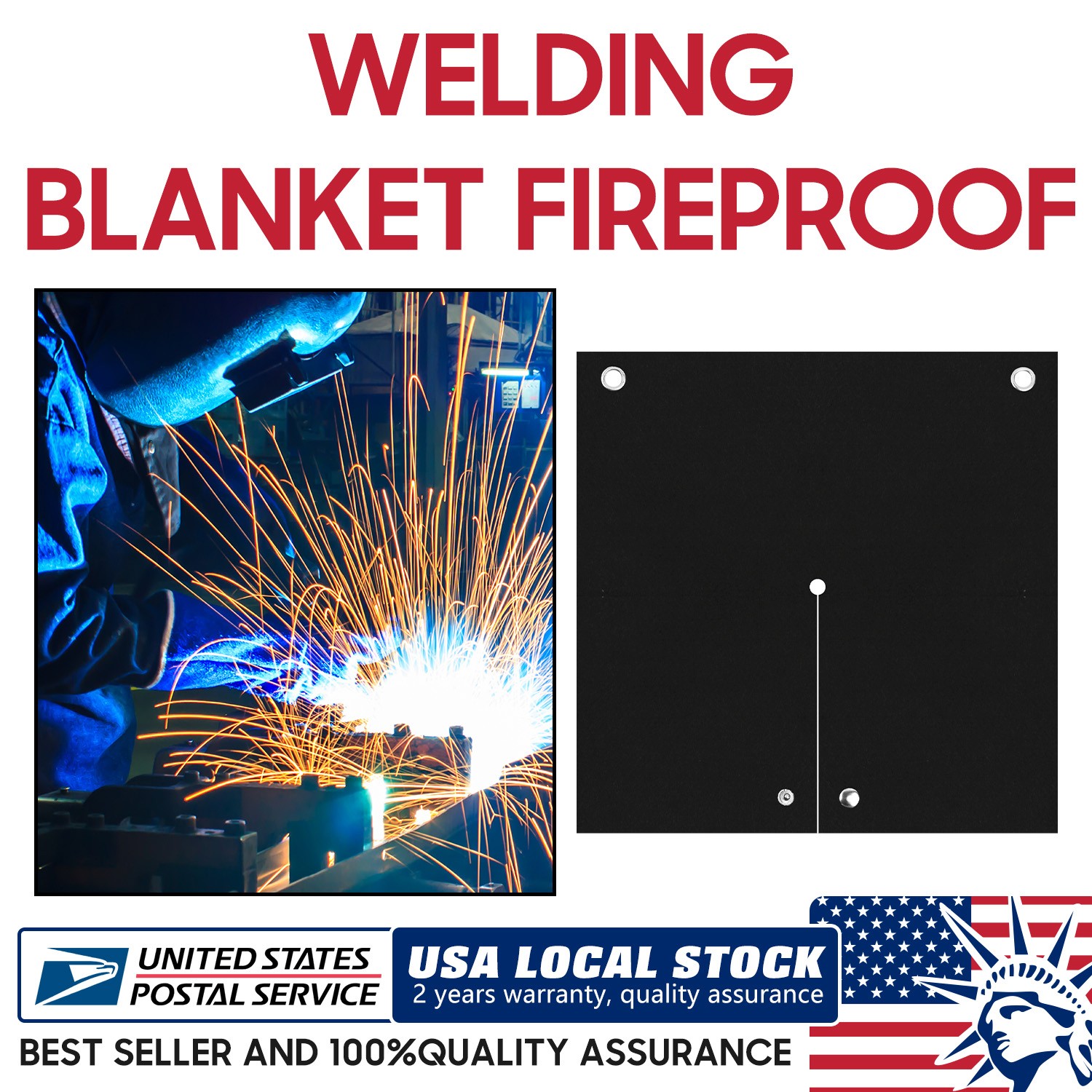 2Pcs 12"x12" Carbon Felt Welding Blanket – Fireproof Flame Retardant Heat Shield