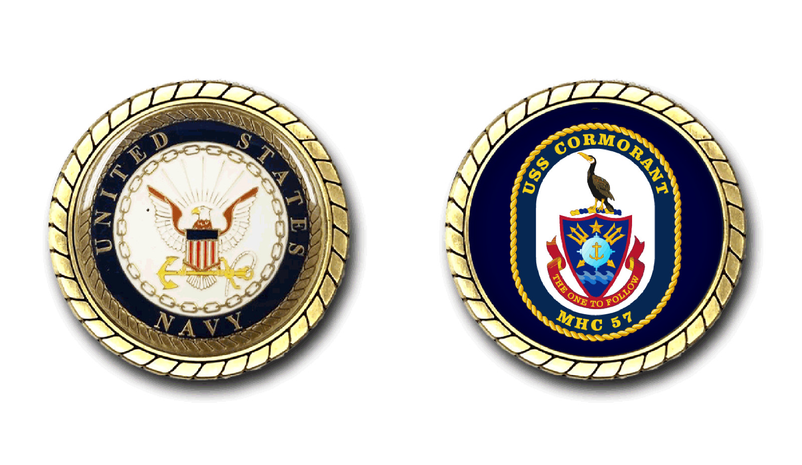 USS Cormorant MHC-57 Crest Challenge Coin