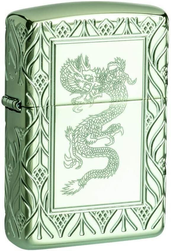 Zippo Armor High Polish Green Elegant Dragon 49054