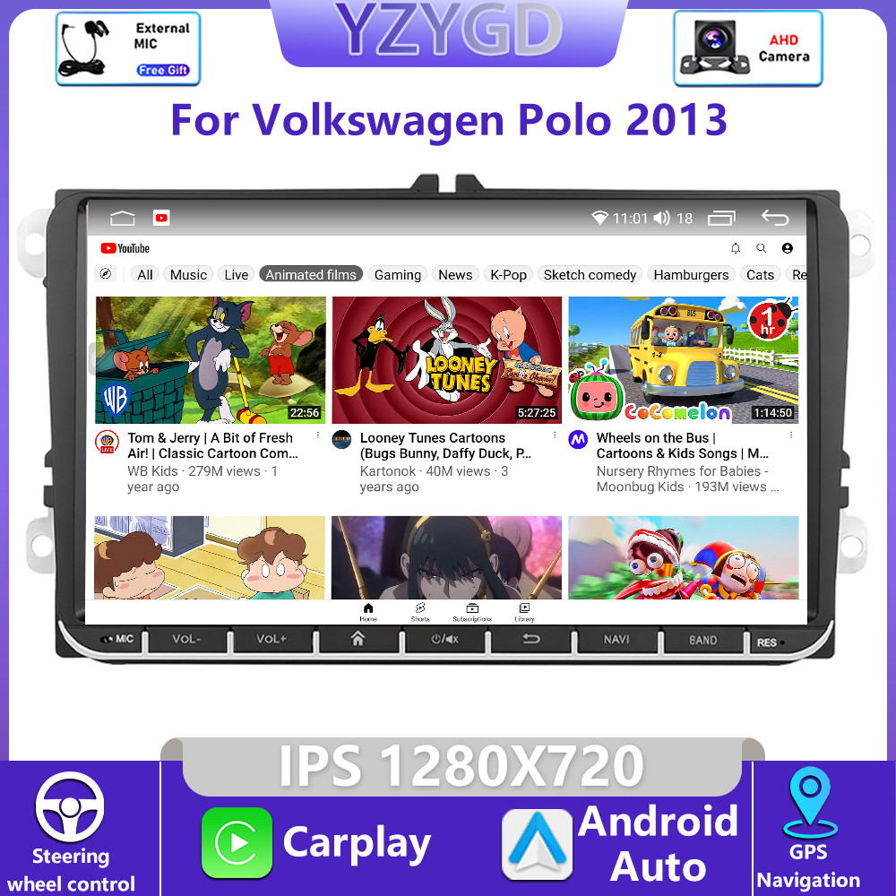For Volkswagen Polo 2013 Car Video GPS Carplay Atuo Radio Multimedia Navi Stereo