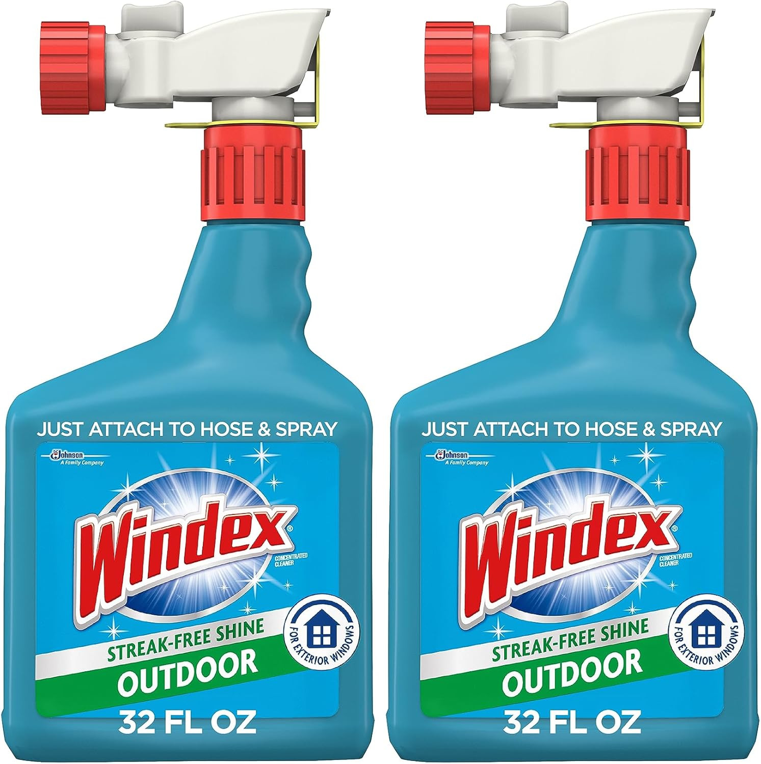 (Pack of 2) Windex Outdoor Glass & Surface Cleaner 32 oz Hose-End Concentrate