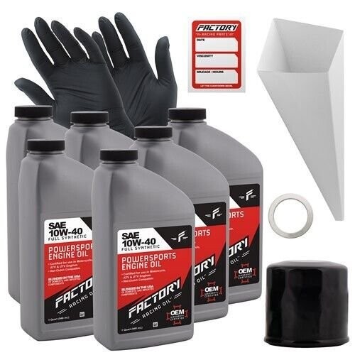 Factory Racing Parts SAE 10W-40 6qt Oil Change Kit Fits Yamaha XV19C Raider SCL