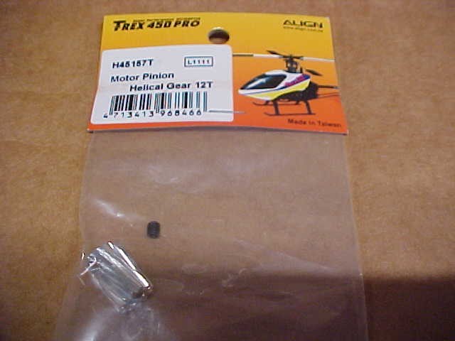 ALIGN H45157T = MOTOR PINION - HELICAL GEAR 12T: TREX 450 PRO