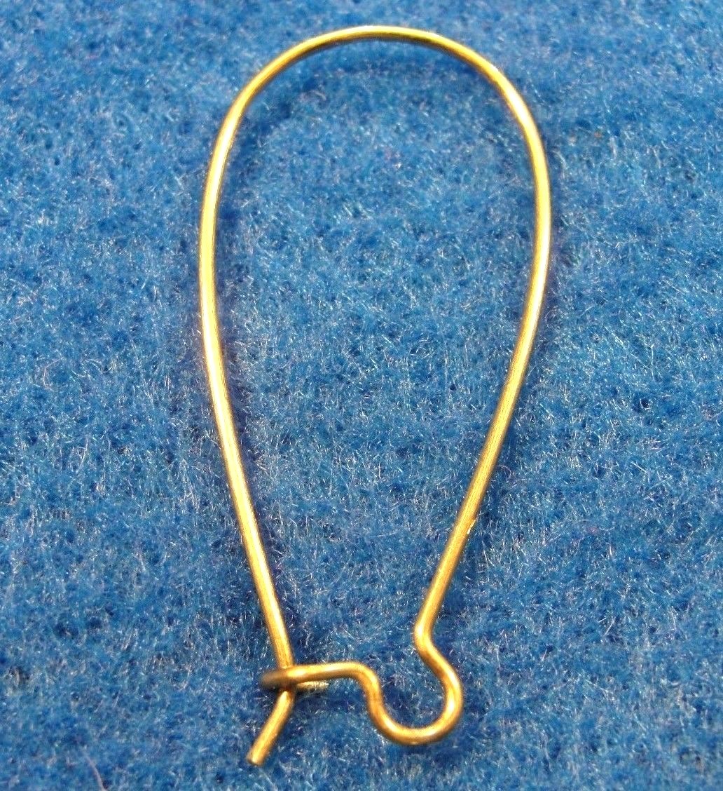 20Pcs. Unplated BRASS KIDNEY 37mm Earwires Hook Tibetan Earring EK20