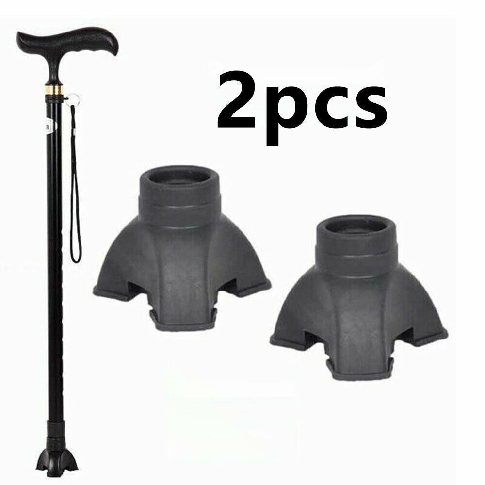 Walking Stick End Tripod Cane Tip Self Standing Rubber Non Slip End Foot Pad