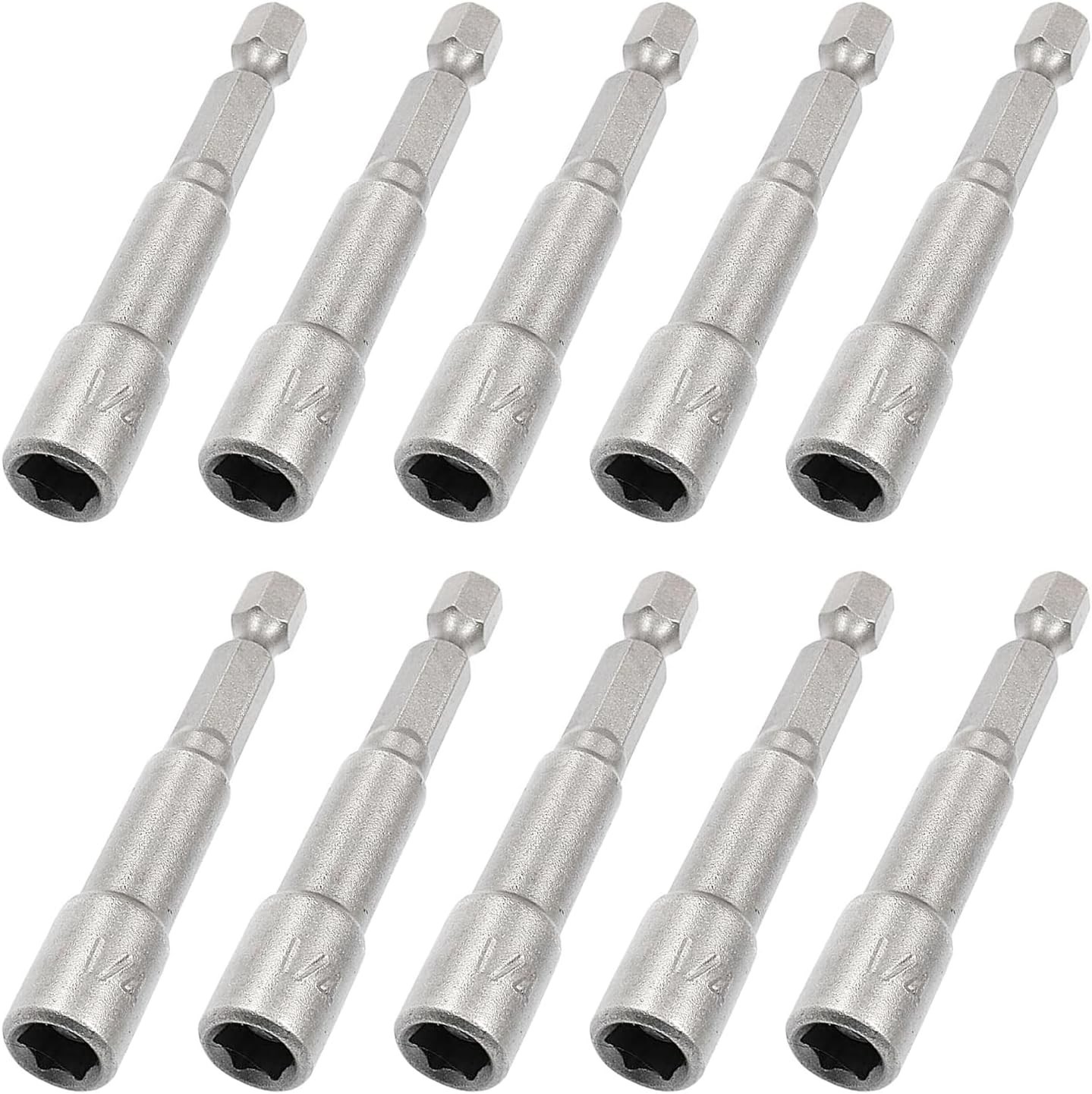 4/10Pc 1/4'' Hex Shank Magnetic Power Nut Driver Bit Sets, 1/4 Inch Quick Change