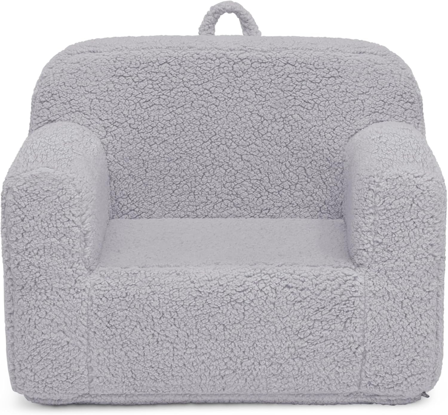 Children Cozee Sherpa Chair Reading Arm Rest Foam Cushion Armchairs Grey
