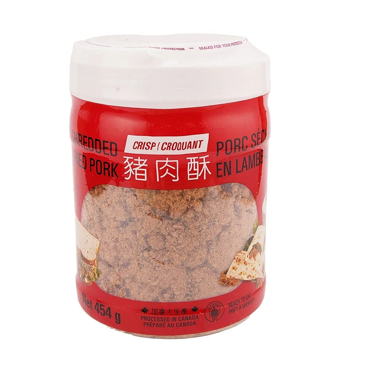 Soo Crisp Shredded Pork Jar Crisp Canadian Healthy Natural Snack 454g NEW
